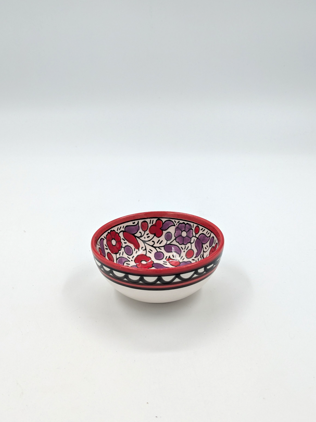 Skål 9 cm - rød/lavendel