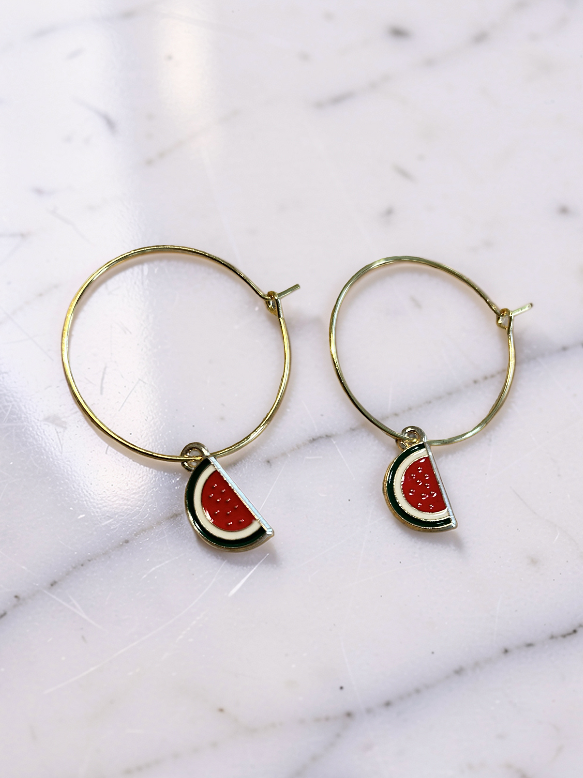 Pendientes aros con sandía