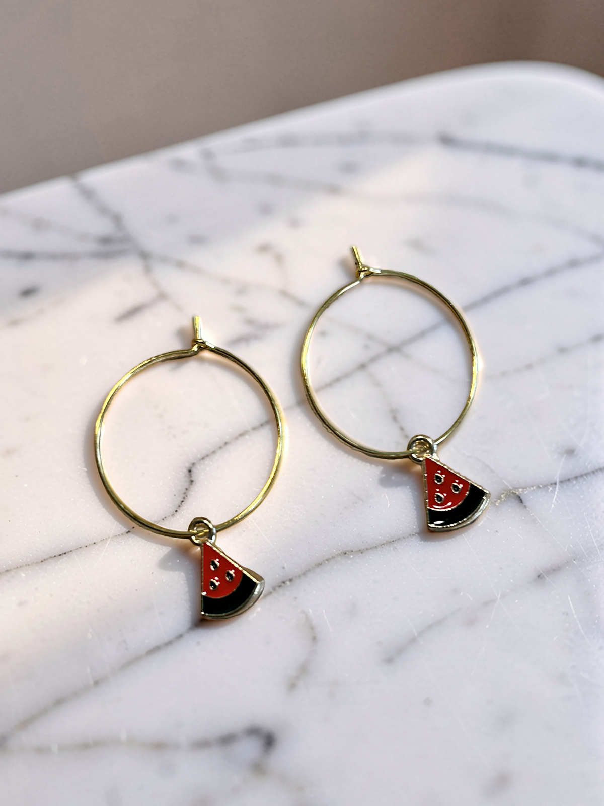 Pendientes aros con sandía