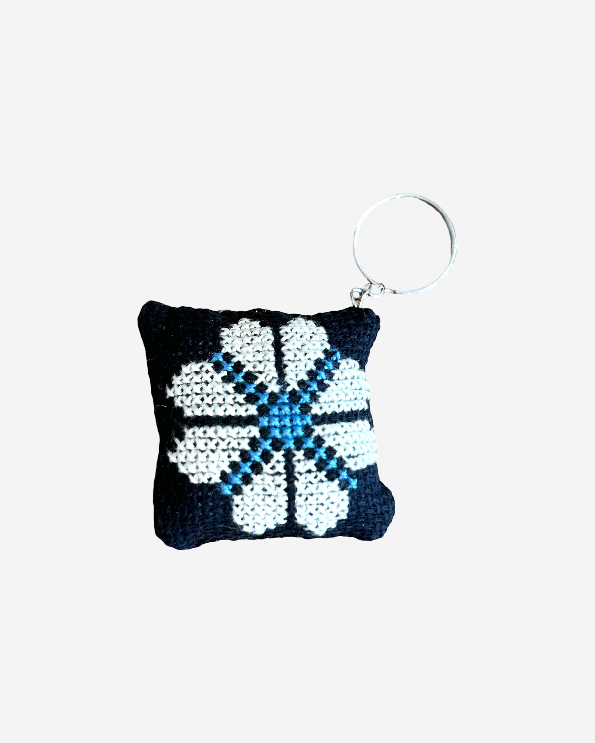 Tatreez sleutelhanger - wit/blauw