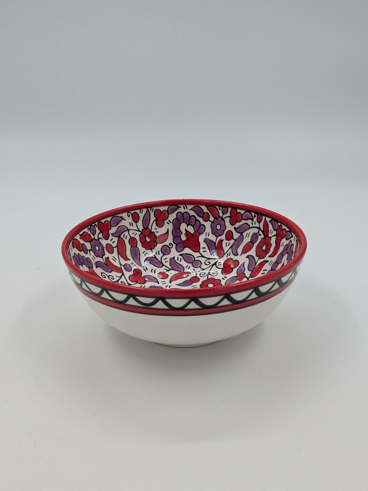 Kom 15 cm - rood/lavendel