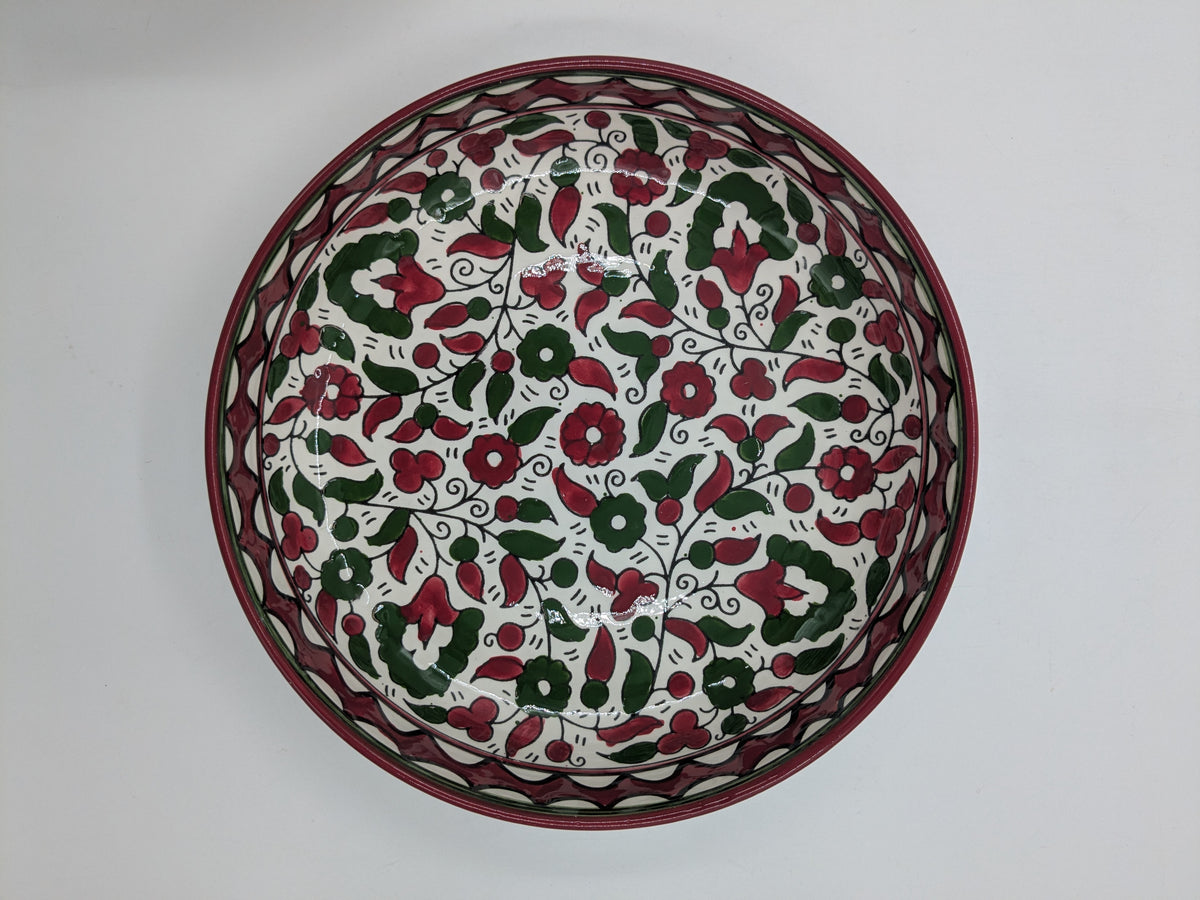 Serveringsskål 18 cm - bordeaux/grön