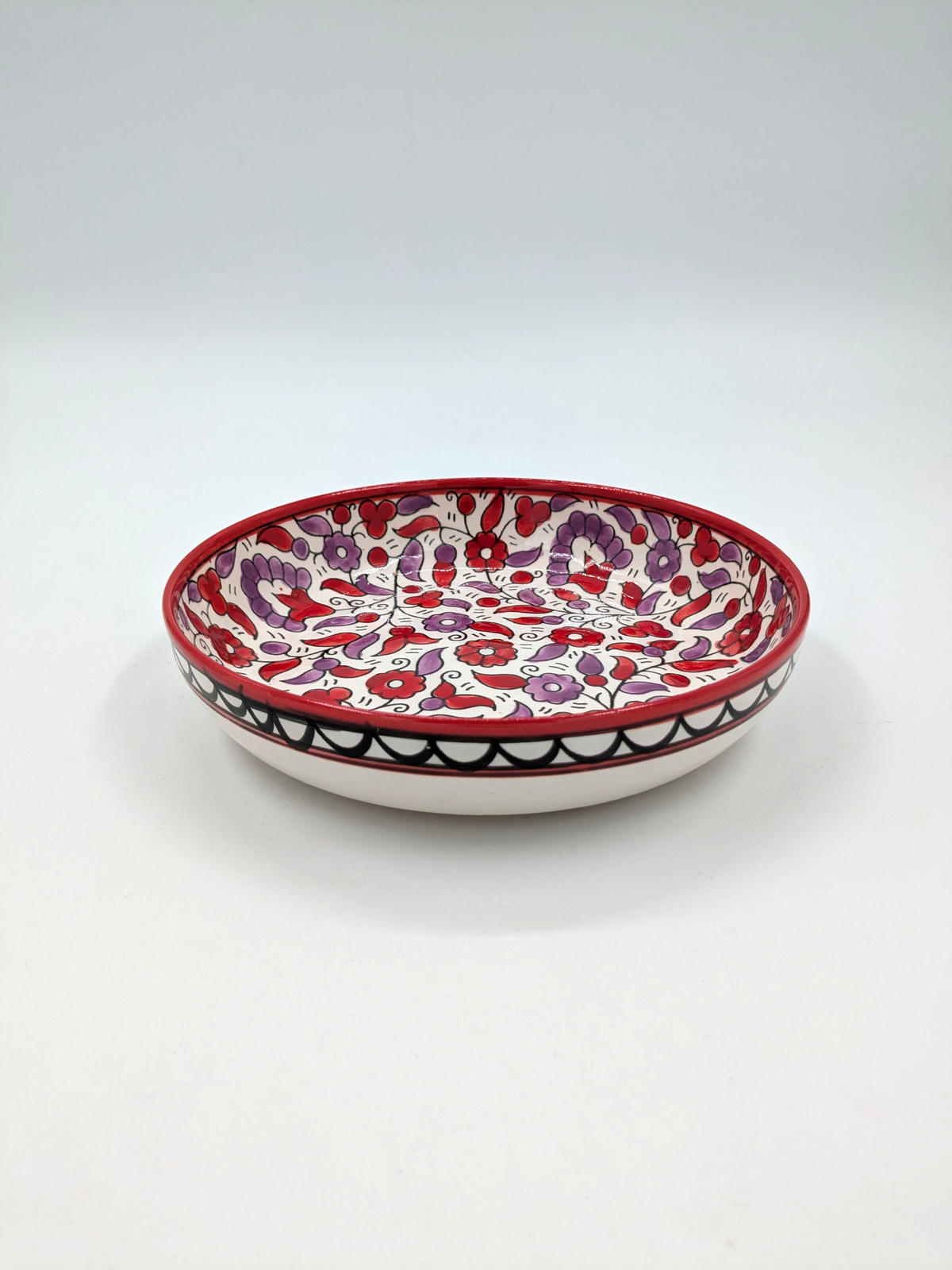 Tapaskom 11 cm - bordeaux/groen