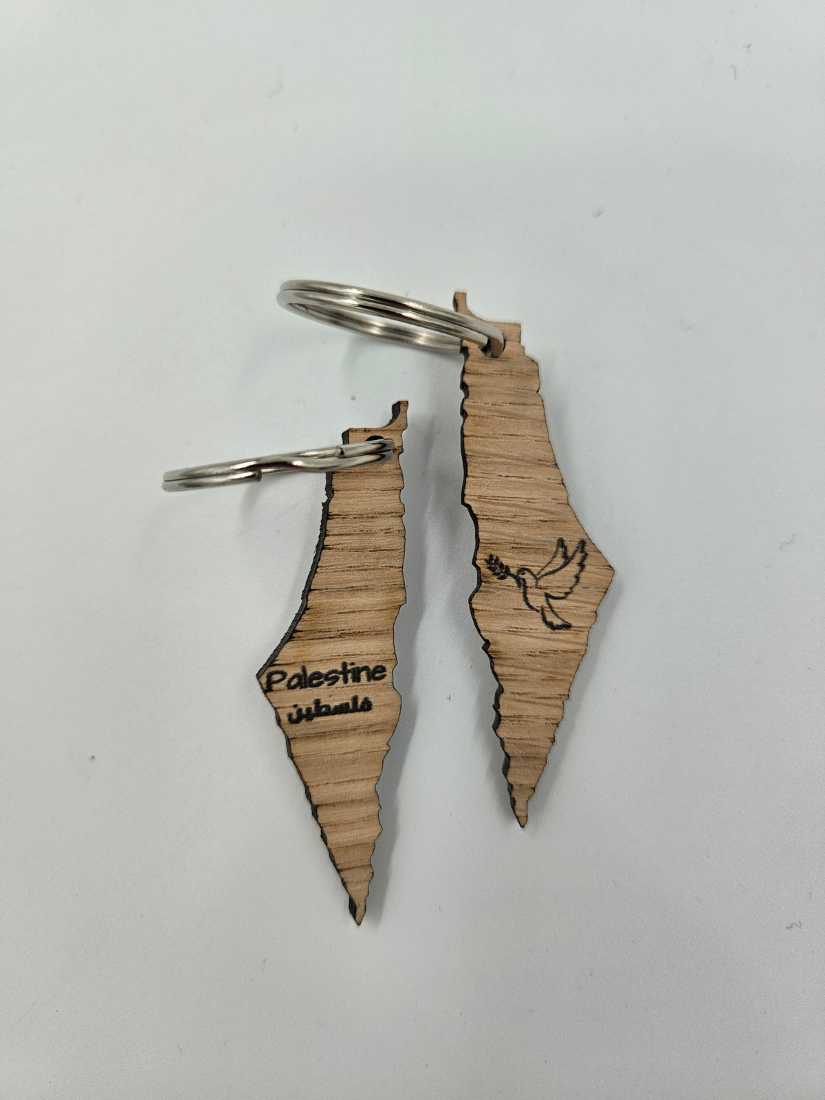 Palestina-kart nøkkelring eik