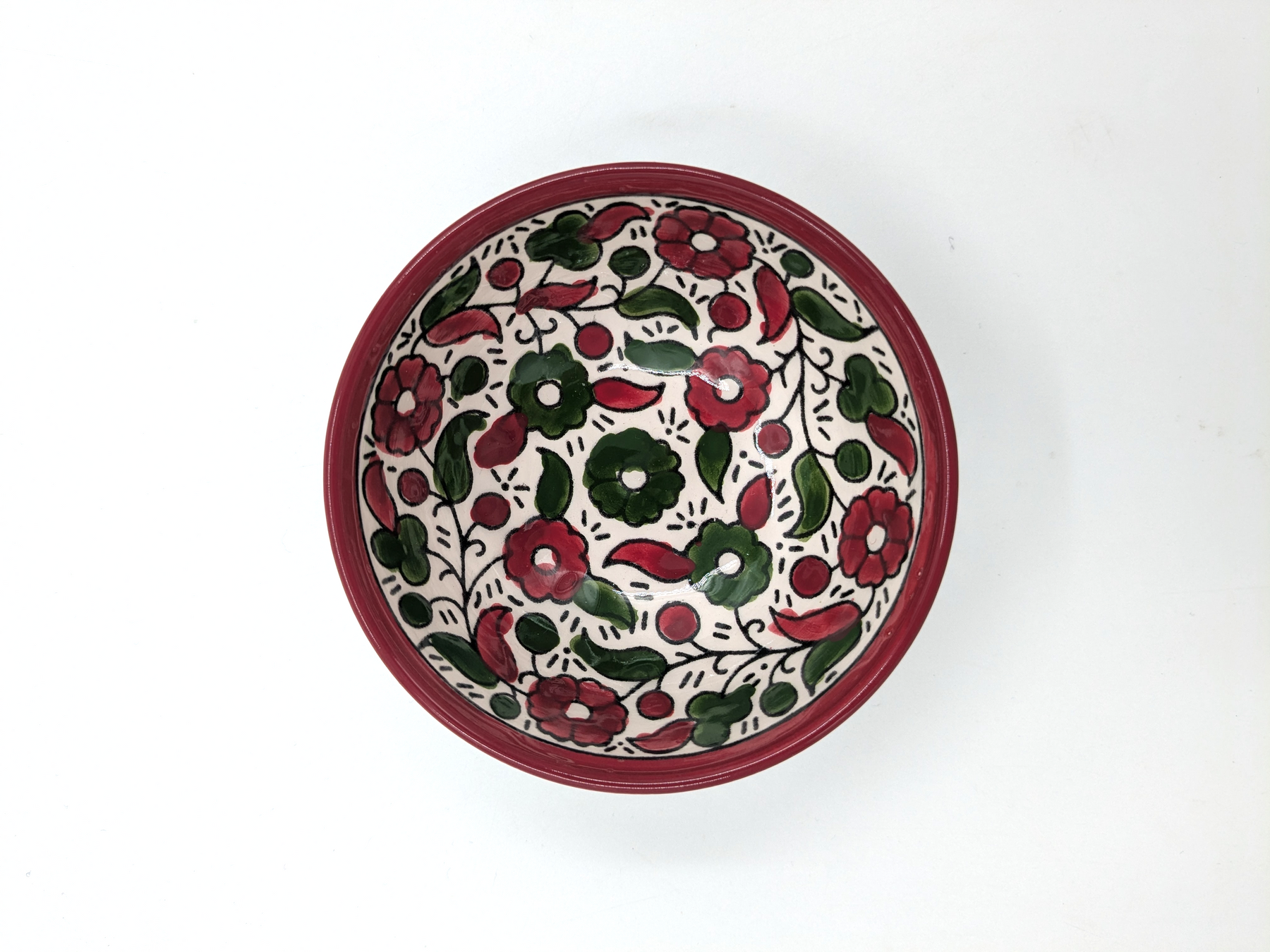 Cuenco 9 cm - burdeos/verde