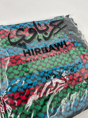 Authentic Hirbawi kuffiyeh - green, red, blue