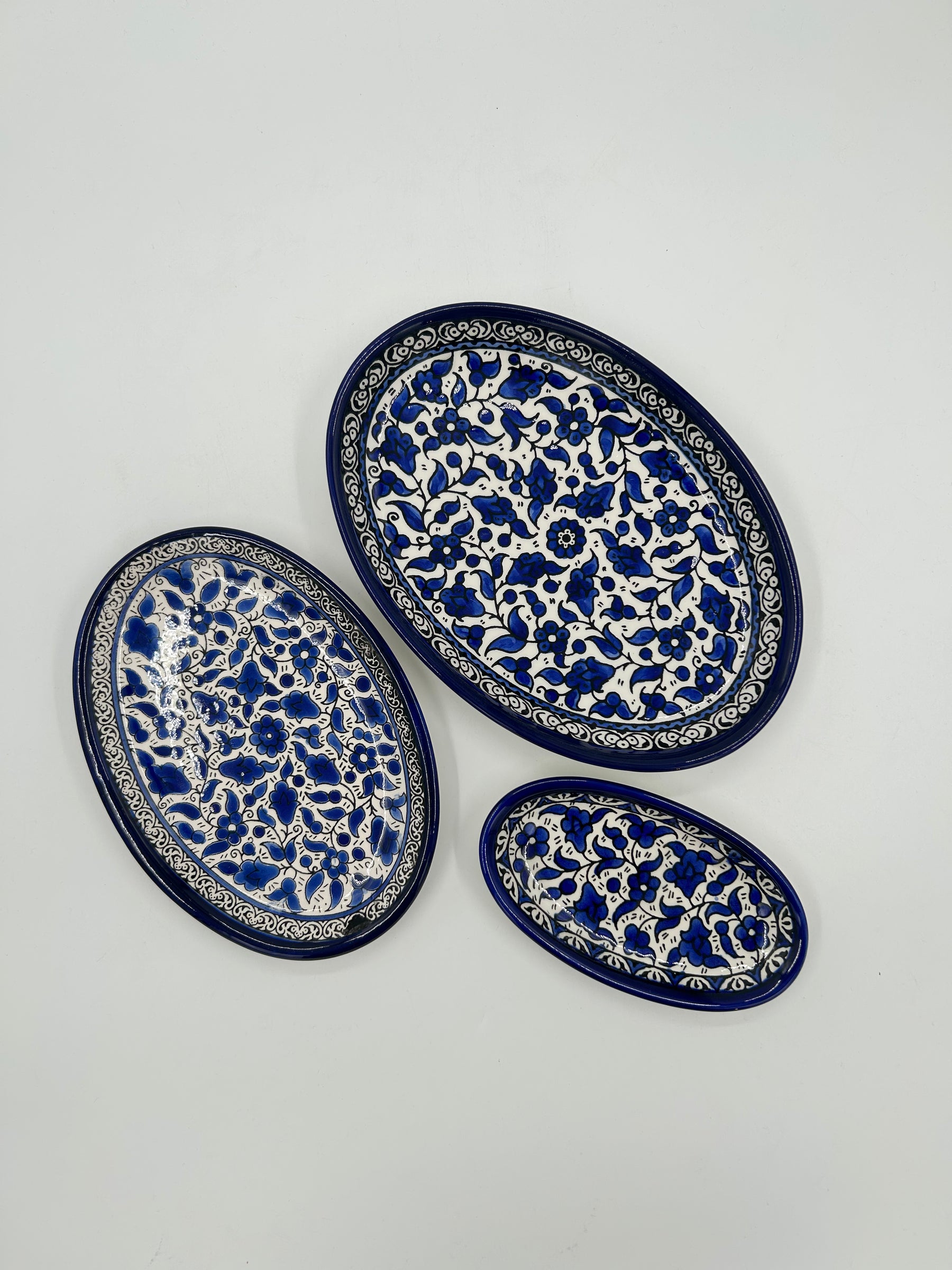 Platos para servir - Juego de 3 tamaños (Azul Ramallah)