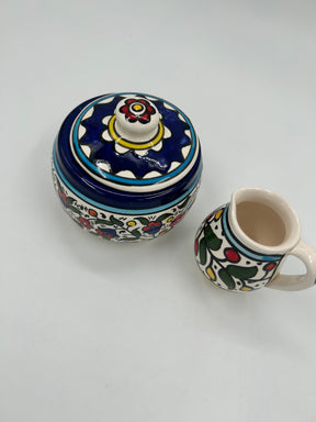 Al-Khalil-Glas mit Deckel und Milchkännchen