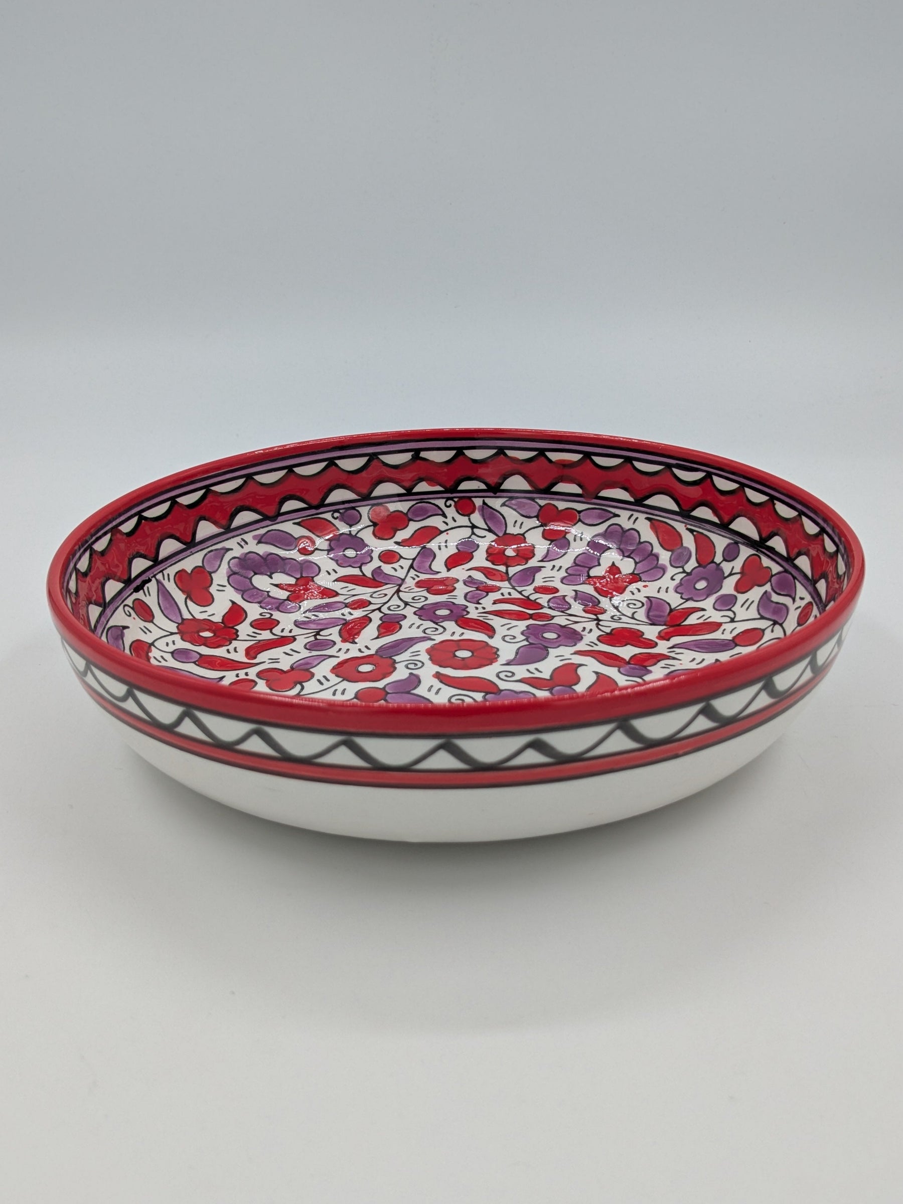 Servierplatte 23 cm - rot/lavendel