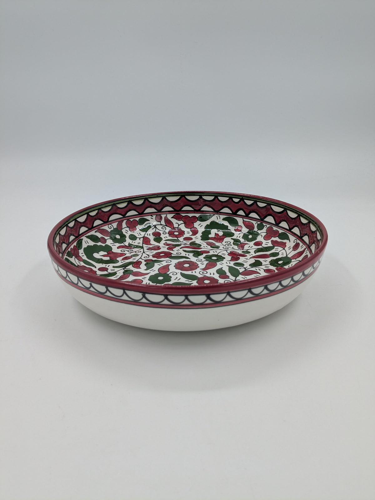Serveringsskål 18 cm - bordeaux/grön