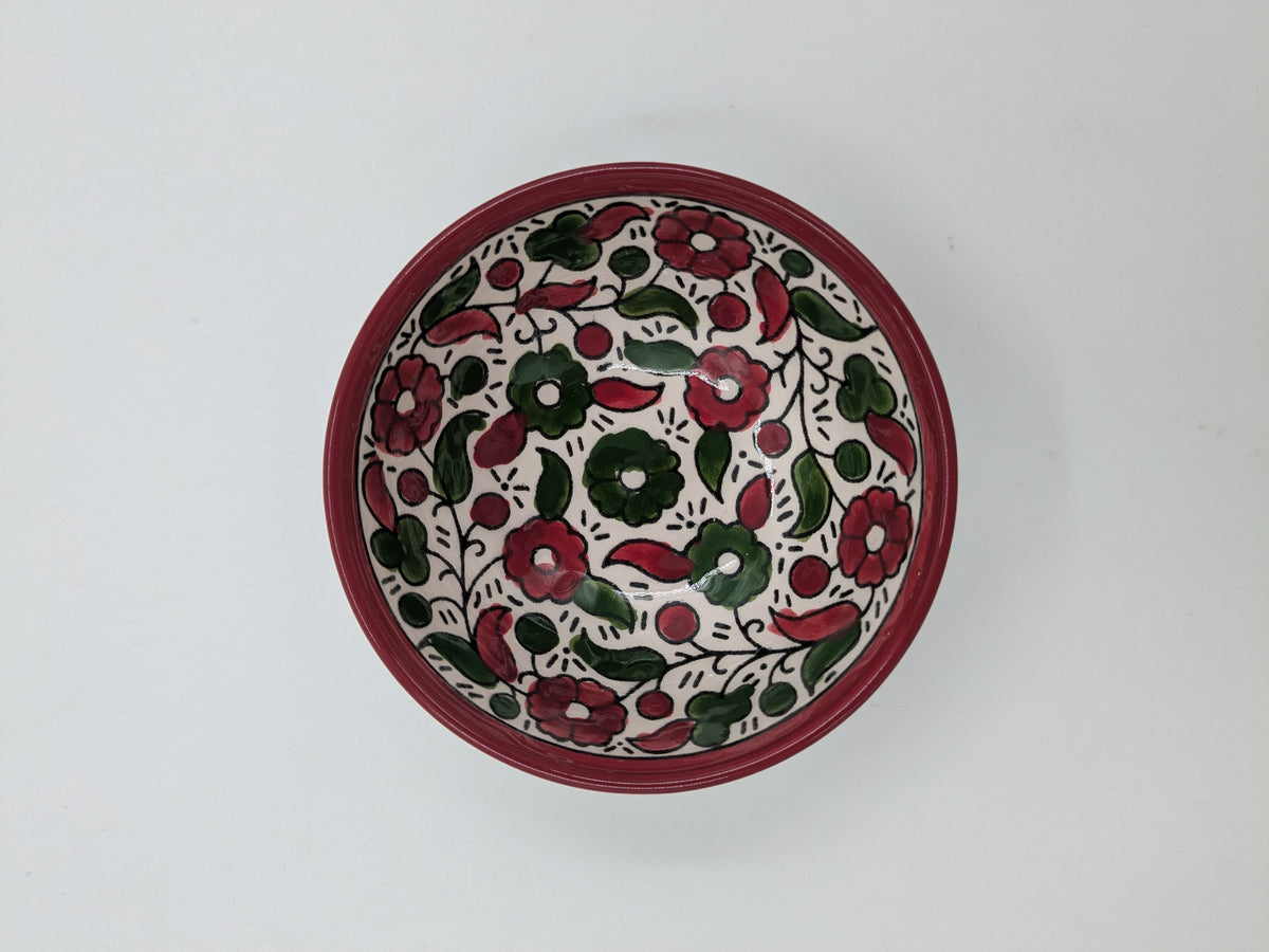 Skål 12 cm - bordeaux/grønn