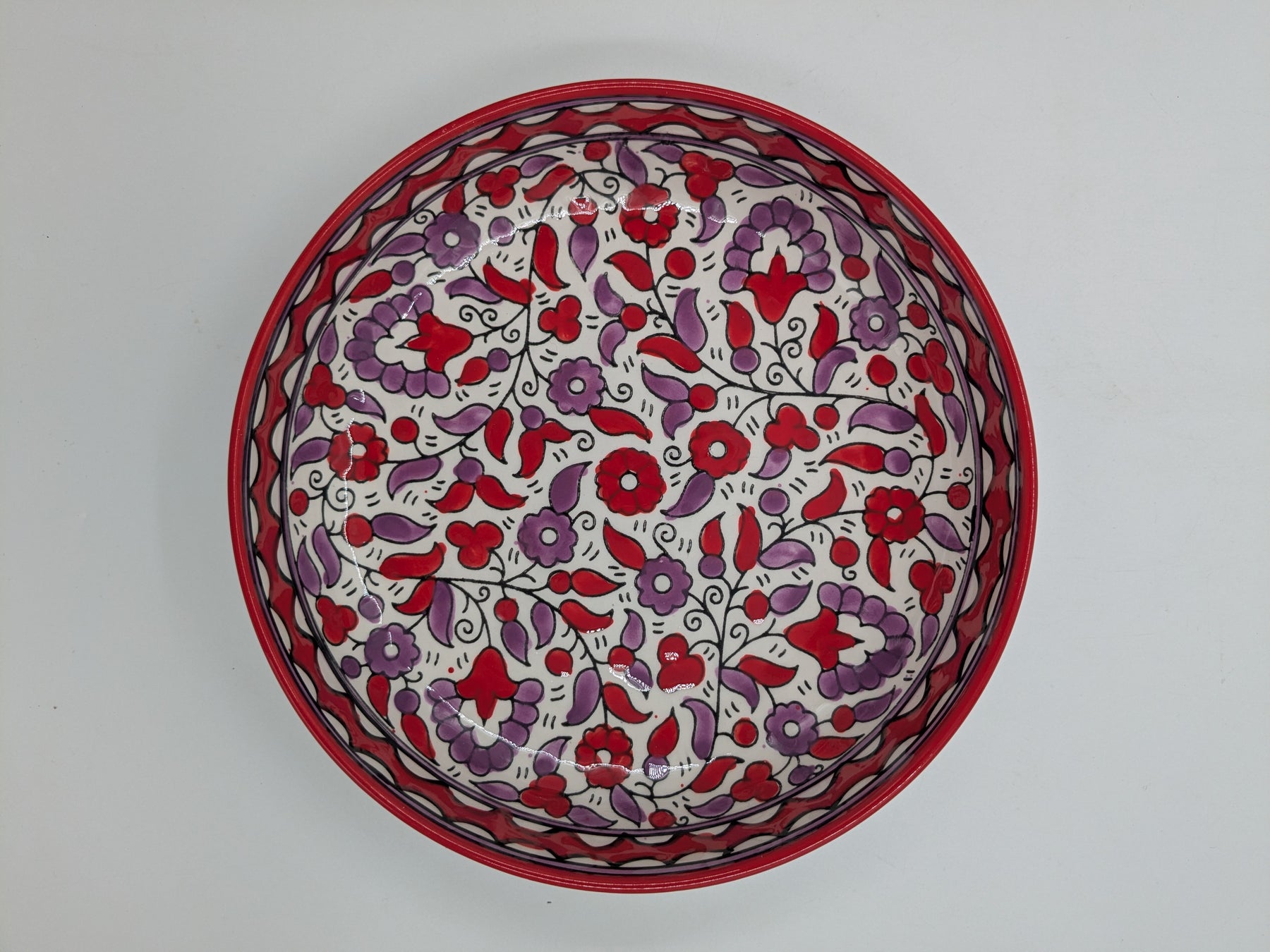 Servierplatte 23 cm - rot/lavendel