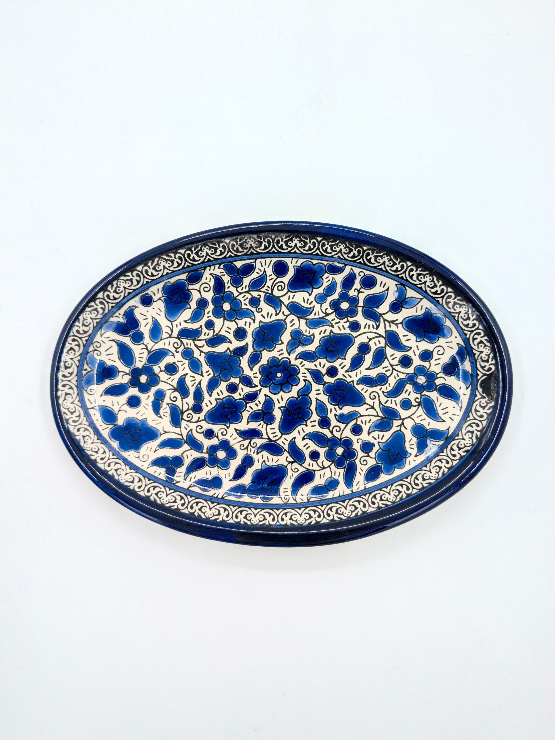 Plat de service ovale-multicolore