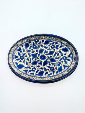 Plat de service ovale-multicolore