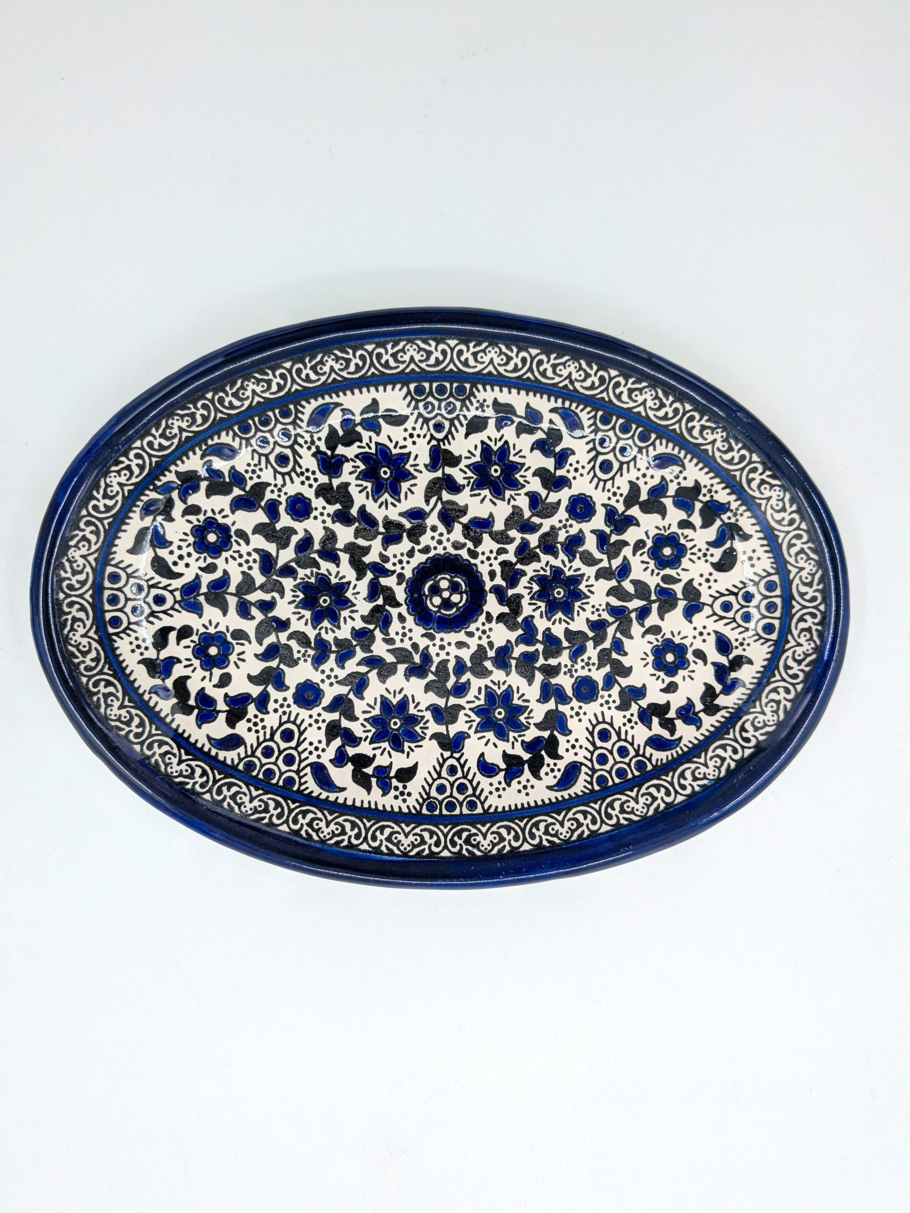 Ovale Servierplatte – Ramallah-Blau