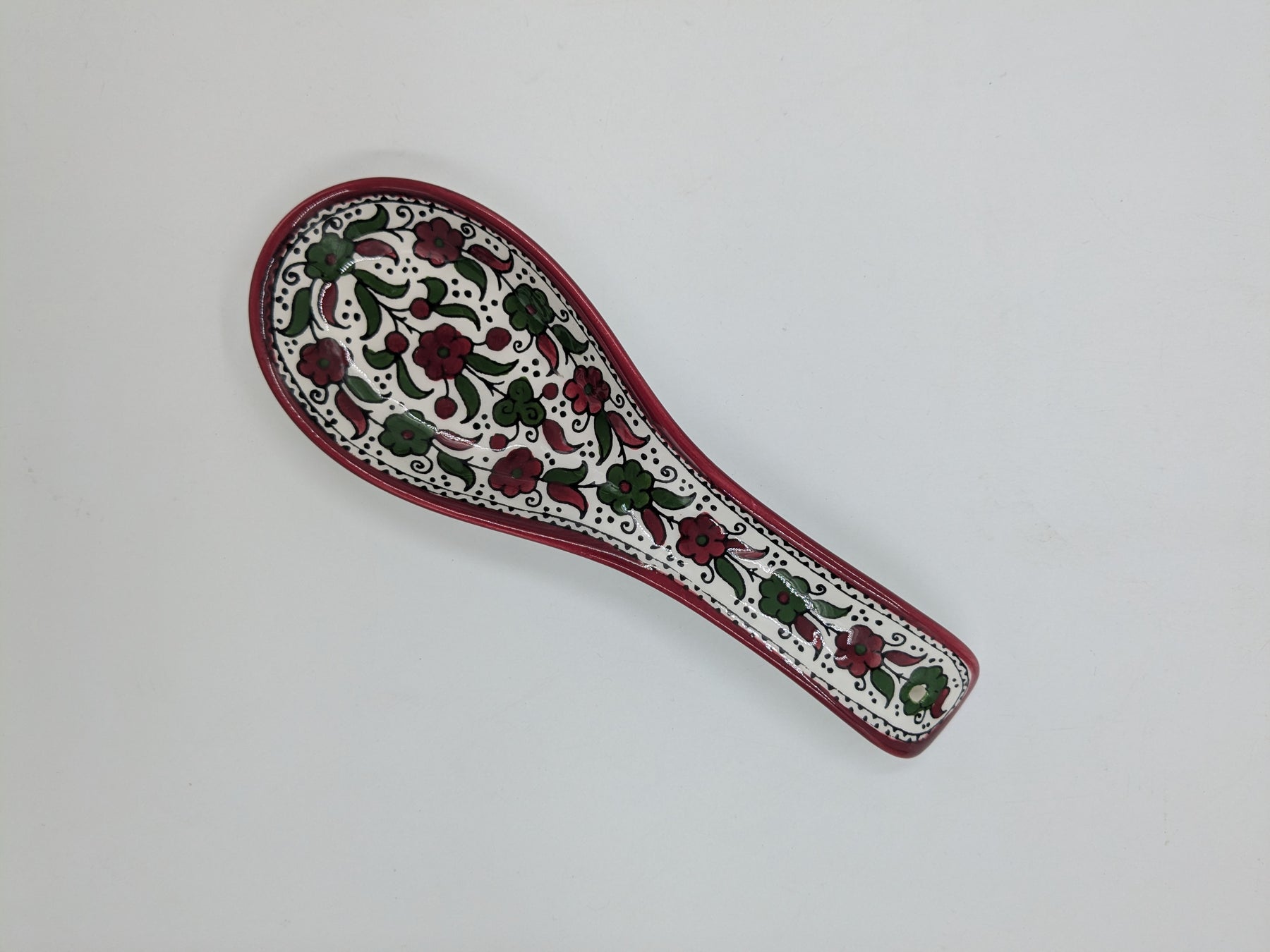 Skeholder (spoon rest) - bordeaux/grøn