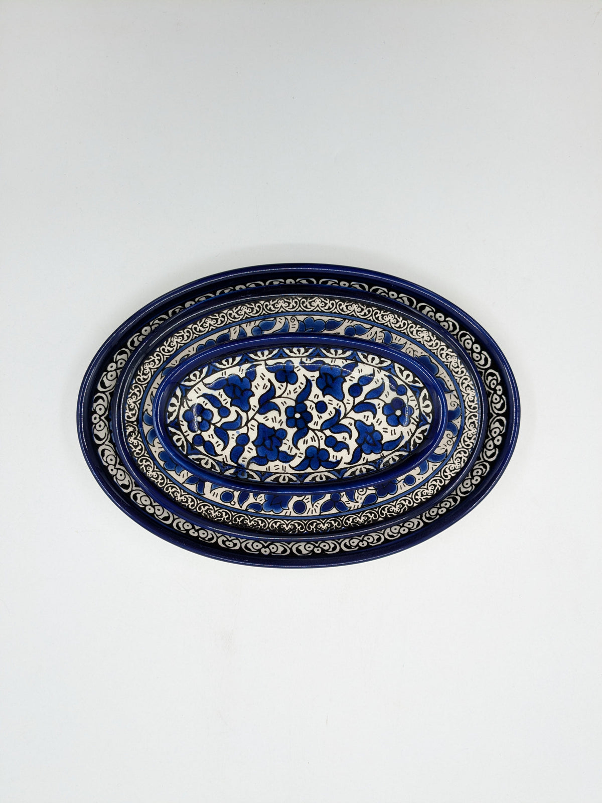 Plats de service–Lot de 3 tailles (bleu roi) 
