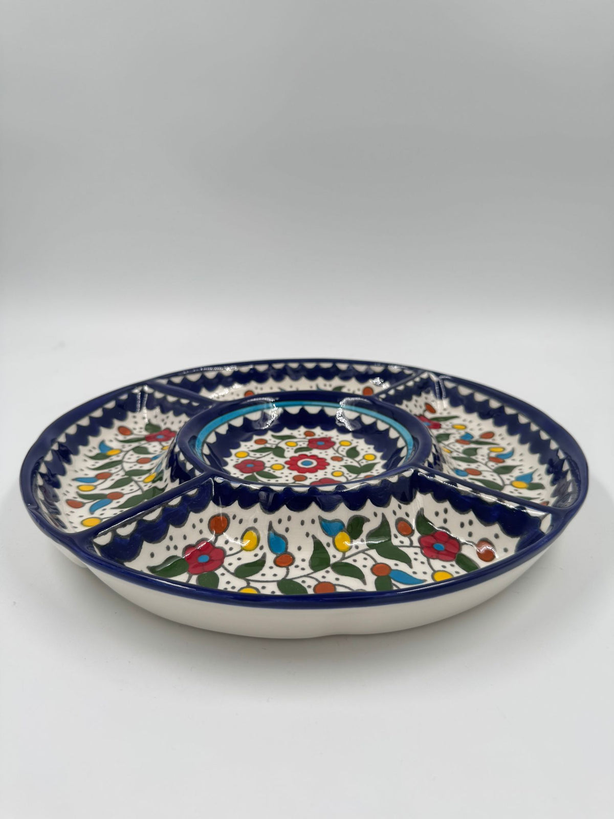 Tradisjonelt palestinsk serveringsfat med 5 rom - 30 cm