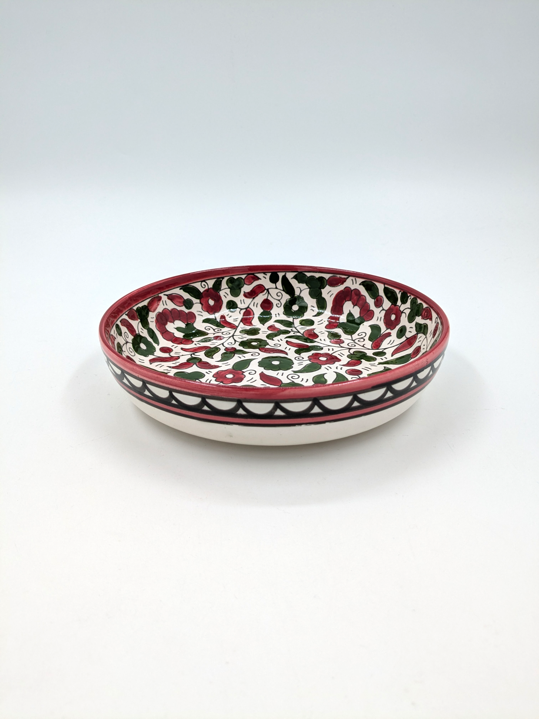 Tapasschale 11 cm - Bordeaux/Grün