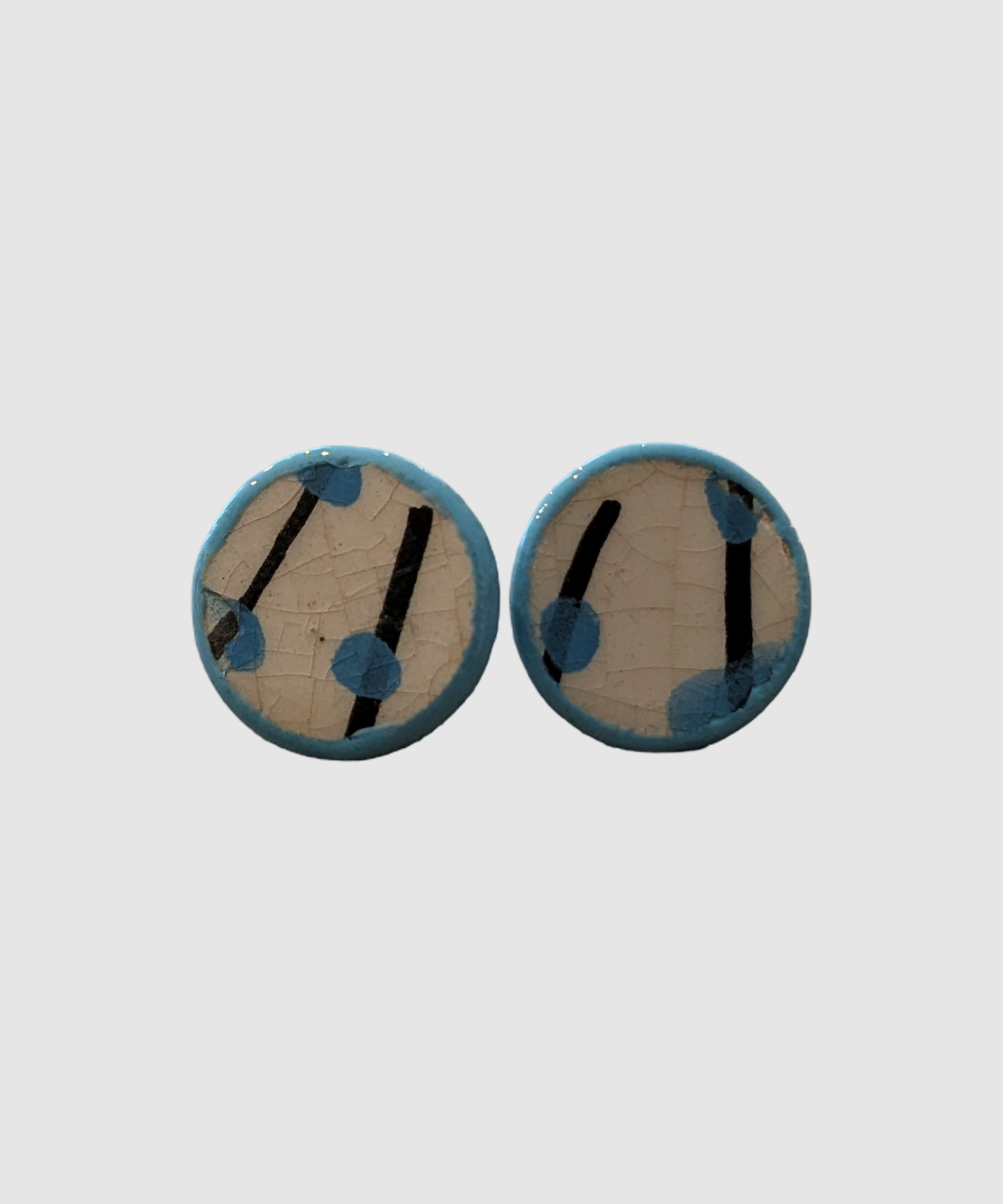 Boucles d'oreilles artisanales en céramique palestinienne- M