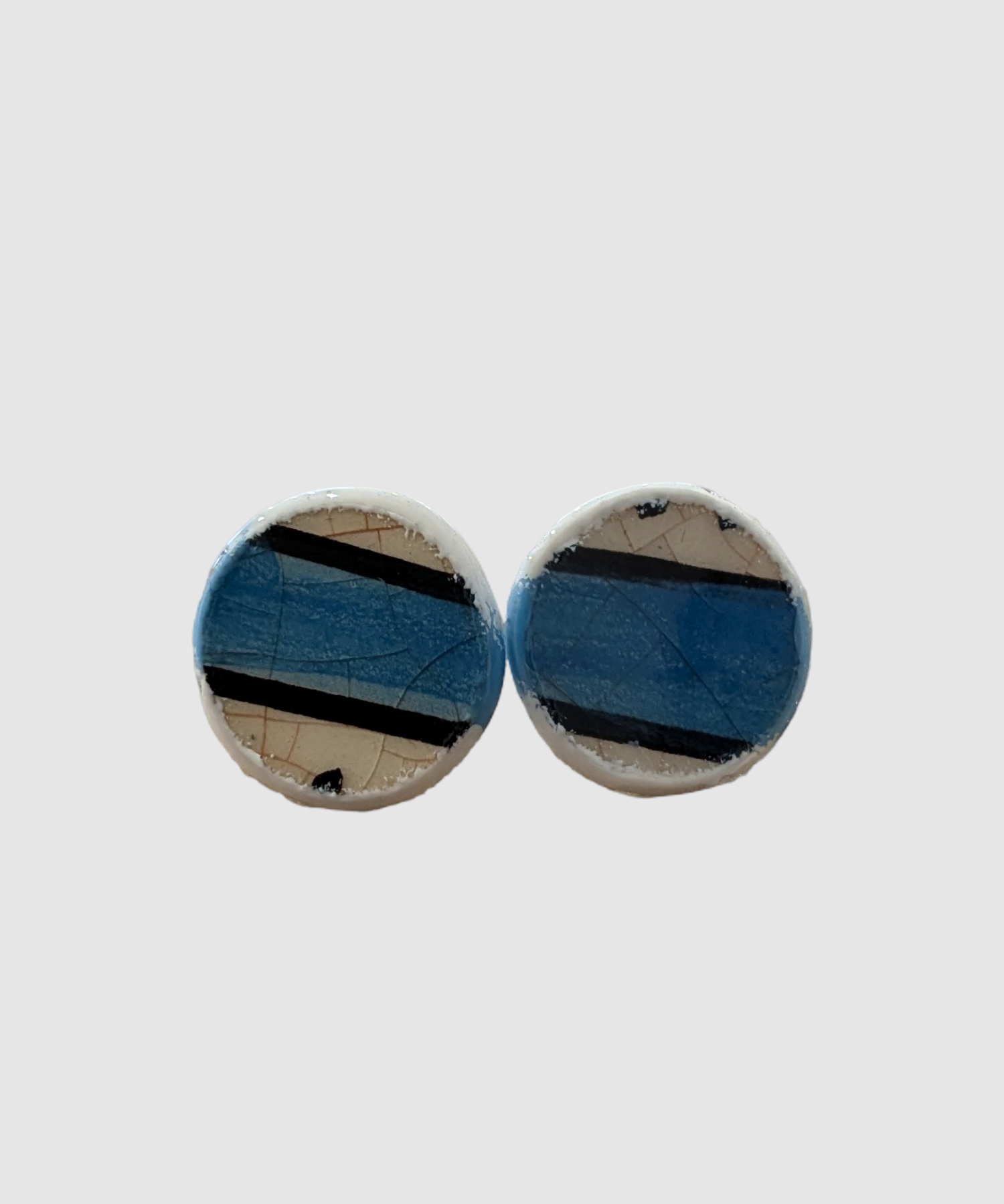 Boucles d'oreilles artisanales en céramique palestinienne- M