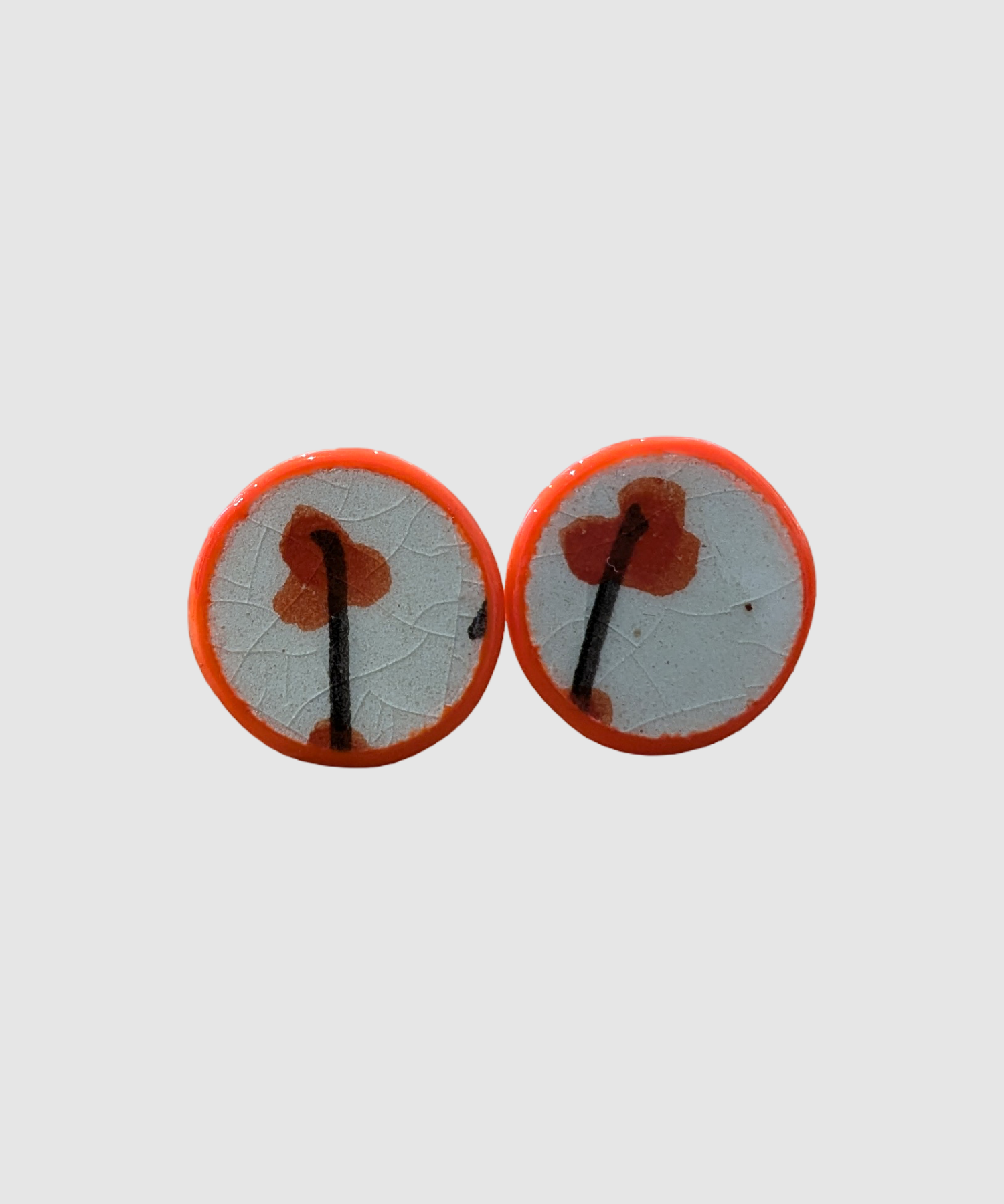Boucles d'oreilles artisanales en céramique palestinienne- M