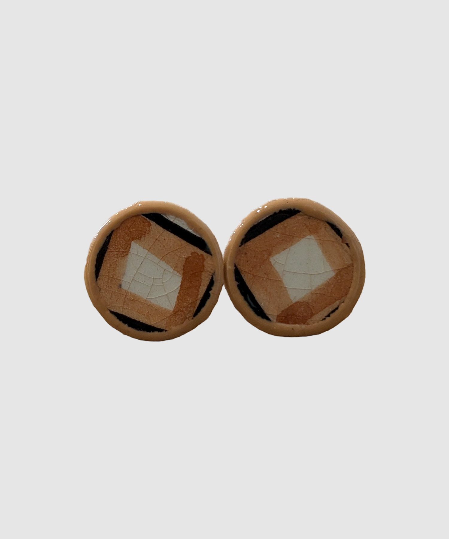 Orecchini fatti a mano in ceramica palestinese - M