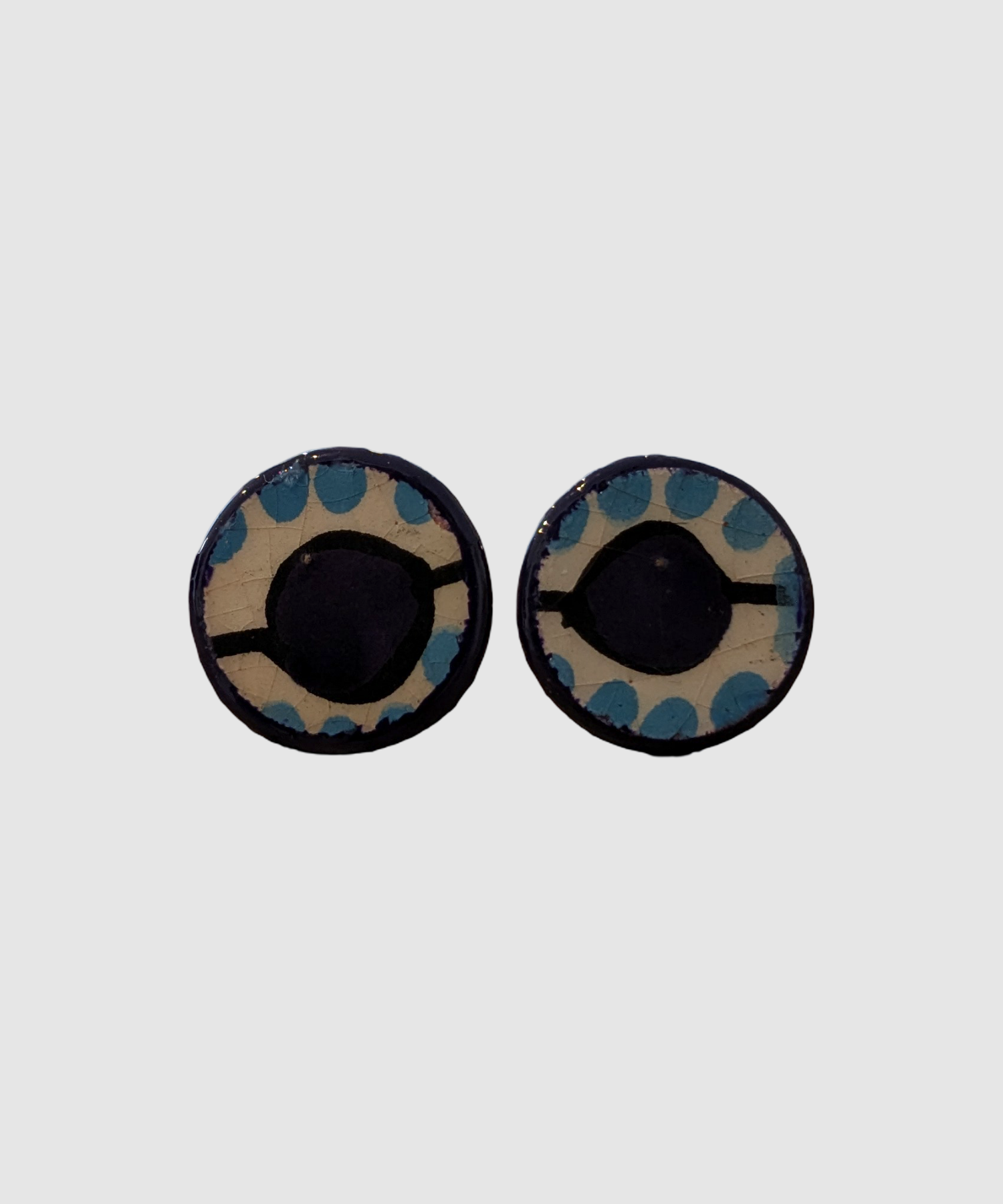 Orecchini fatti a mano in ceramica palestinese - M